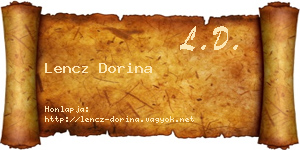 Lencz Dorina névjegykártya
